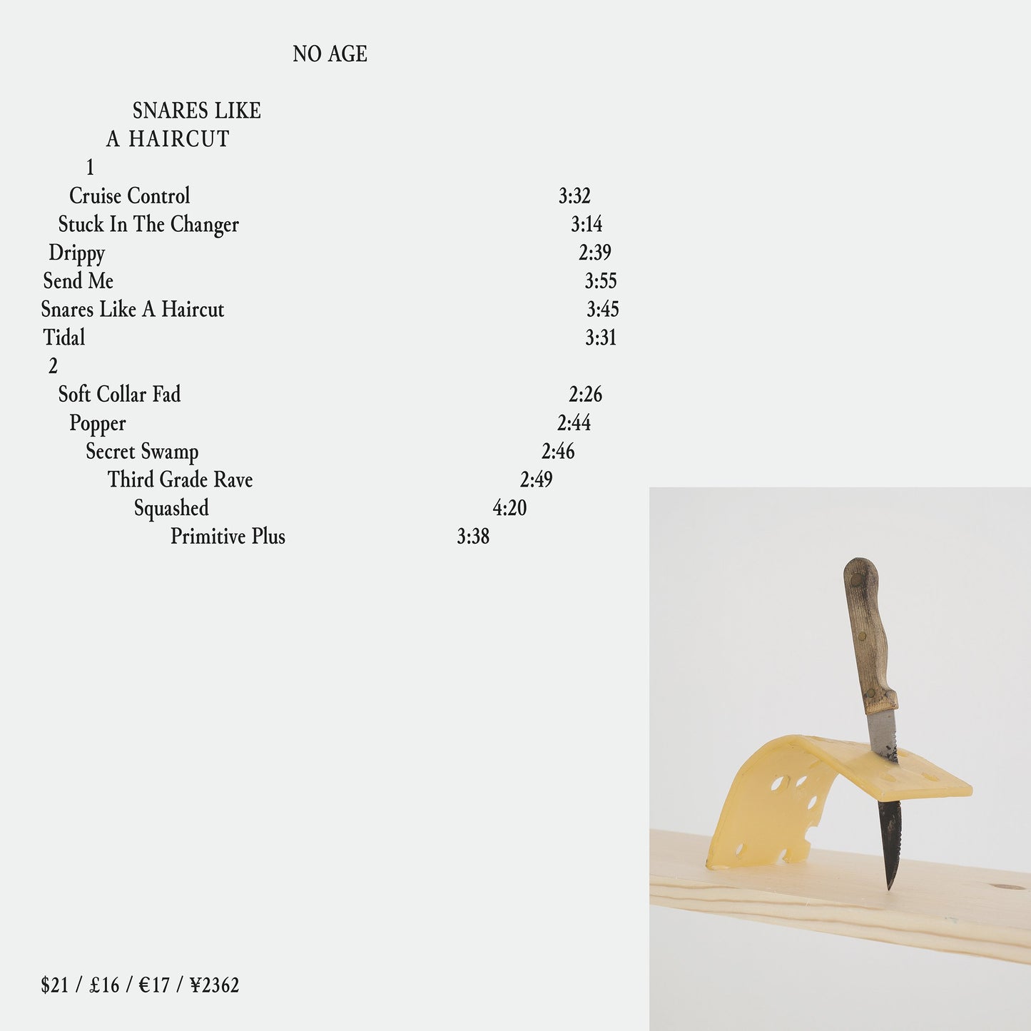 No Age - Snares Like A Haircut-CD-South