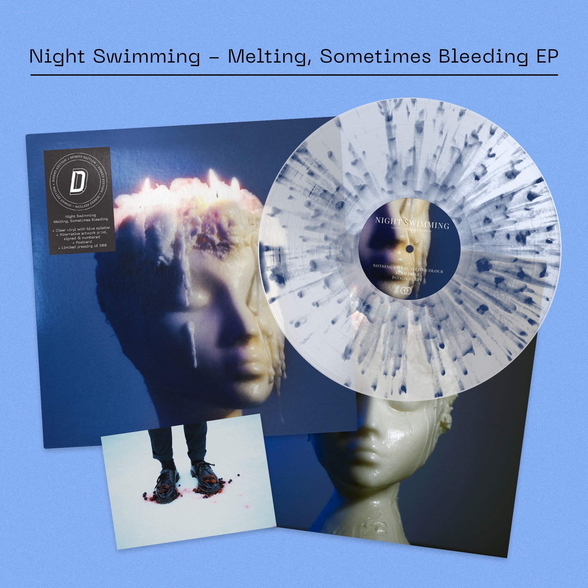 Night Swimming - Melting, Sometimes Bleeding EP dinked edition vinyl