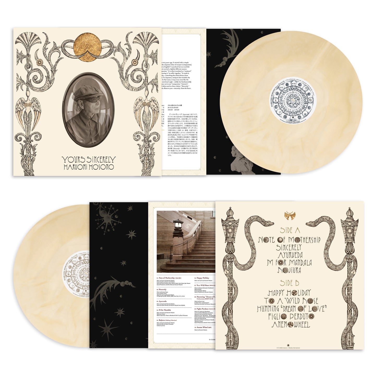 Haroumi Hosono - Yours Sincerely album artwork south records 2026 Mothership cream coloured vinyl