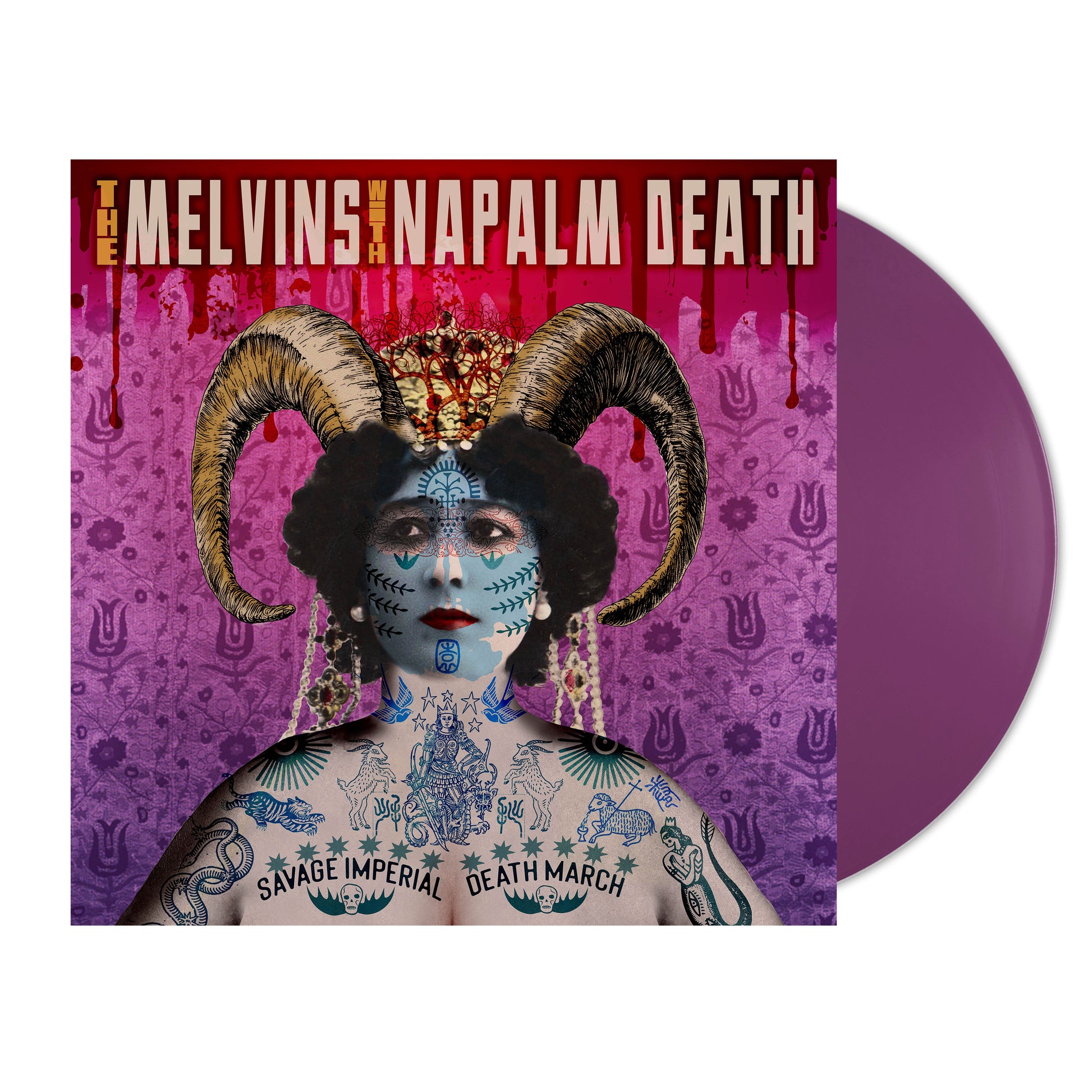 Melvins with Napalm Death - Savage Imperial Death March orchid coloured vinyl