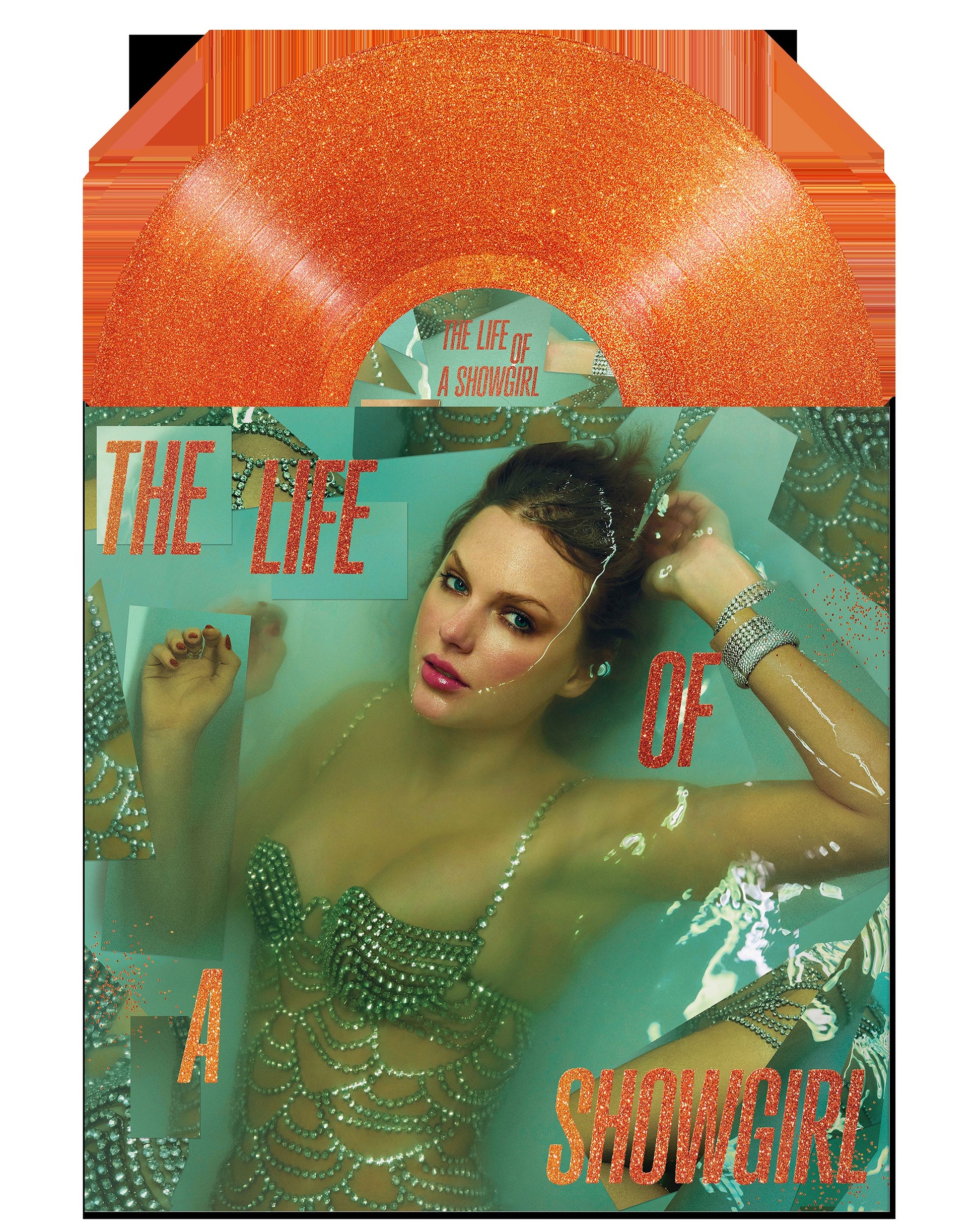 Taylor Swift - The Life of a Showgirl south records southend portofino orange glitter vinyl